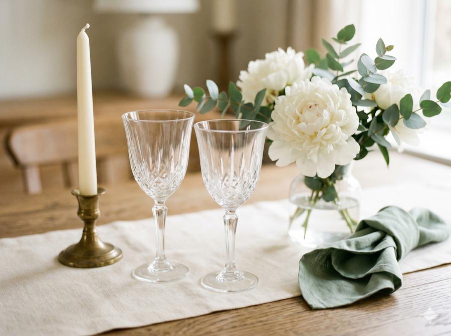 Engraved crystal wine glasses