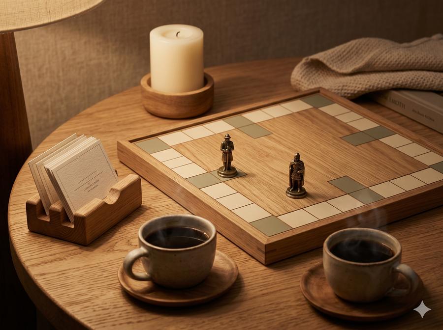 Couples board game with brass pieces